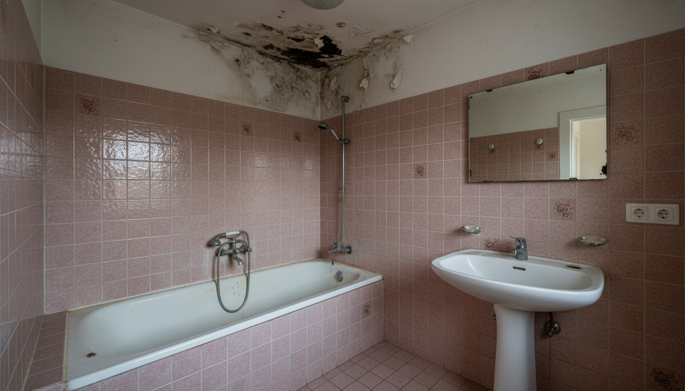 La même salle de bains avant travaux